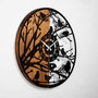 Wallity Reloj de pared decorativo de madera Nogal y Negro